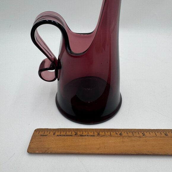 Le Smith Amethyst Glass Taper Candle Holder Mid century Modern MCM - Picture 12 of 12